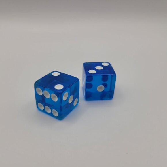 Blue Clear Dice Pair White Set Monopoly Disney Replacement Game Pieces Toy Fun - Picture 8 of 9